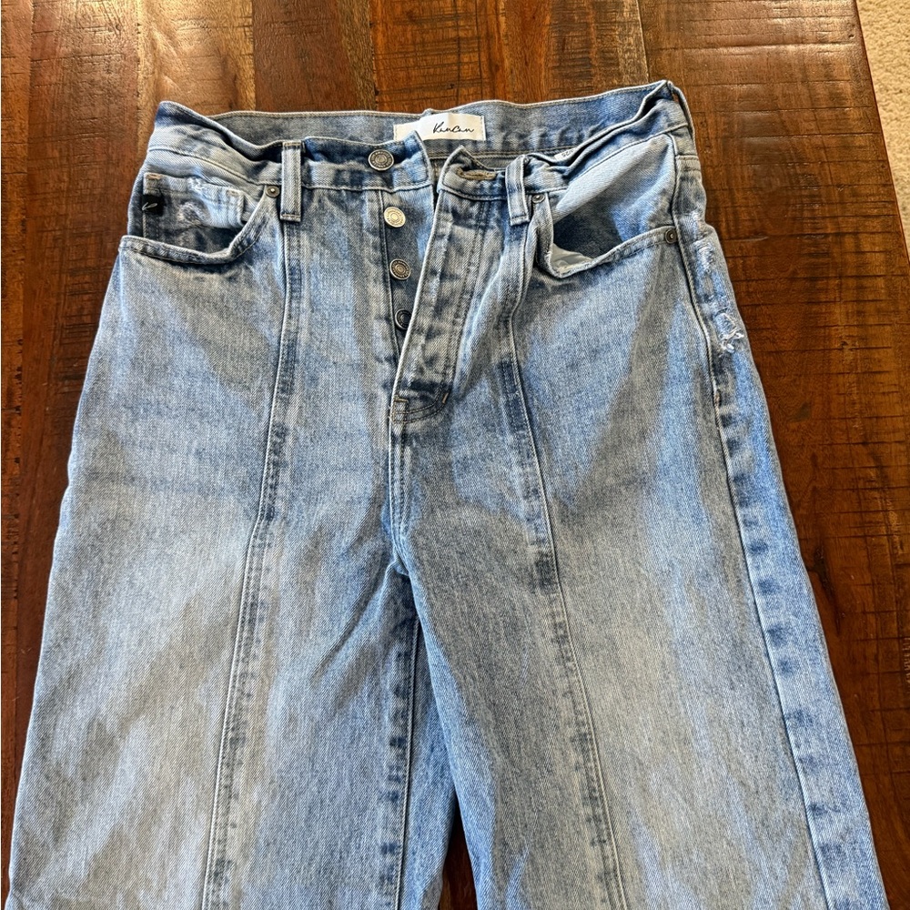 KanCan Light Blue High-Rise Button-Fly Jeans